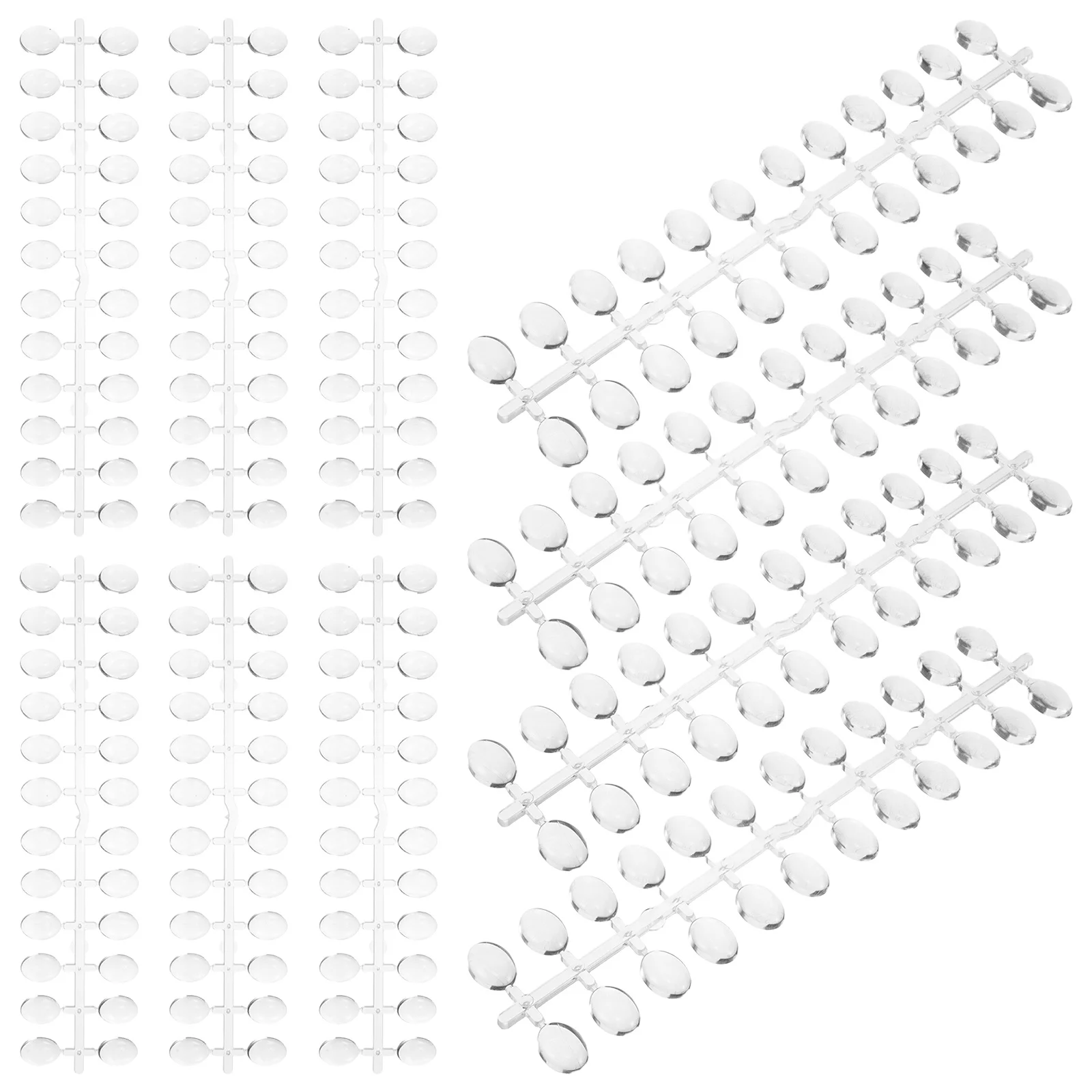 12Sets Semitransparent False Nails Medium Oval Tips Display Board Reliable Customer Preview Nail Art Design Tools