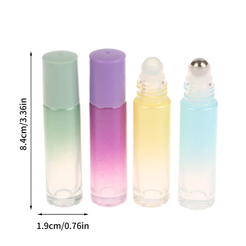 Botol Roller minyak esensial kaca buram portabel 10ml botol Roll On isi ulang Mini untuk aromaterapi