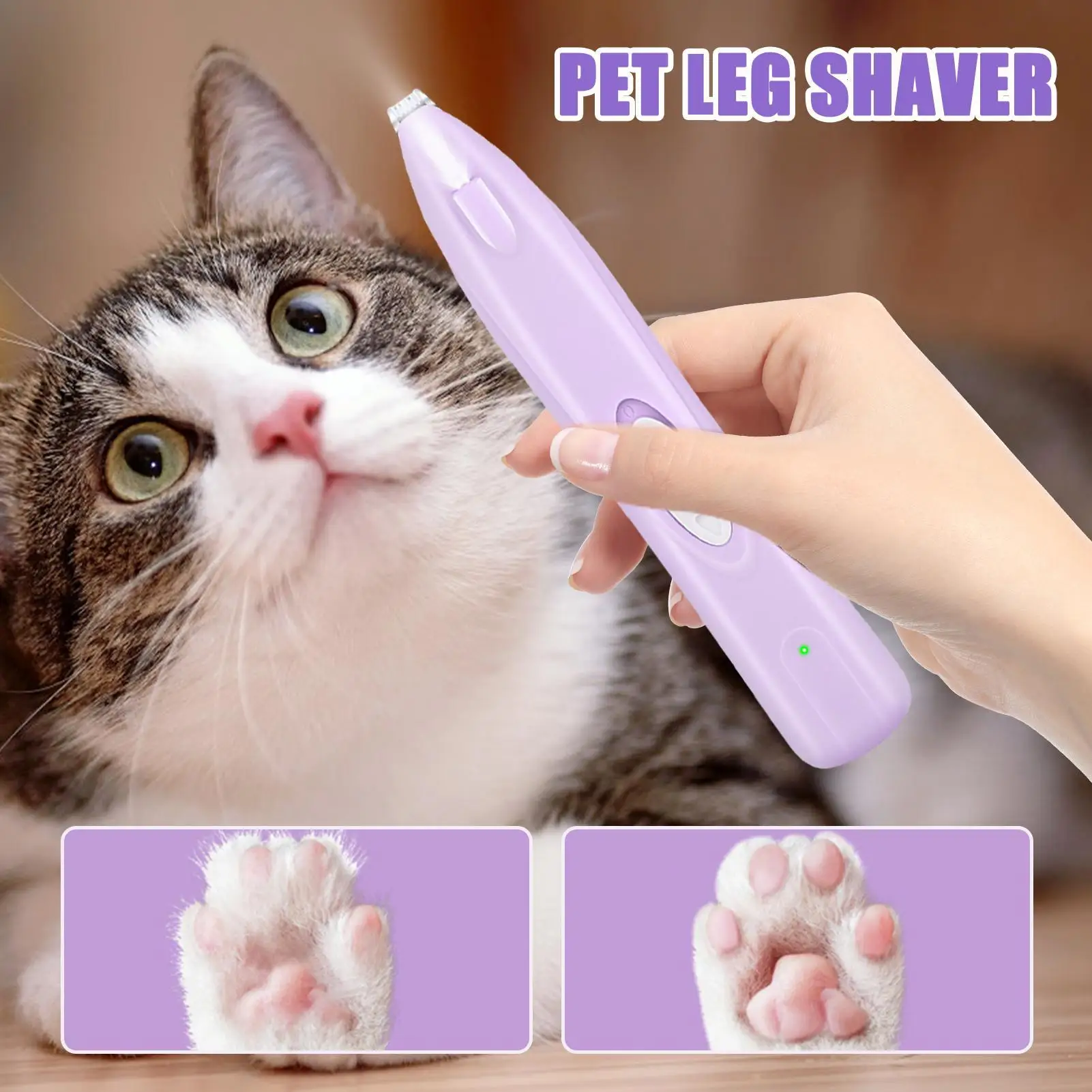 ماكينة تشذيب شعر الكلاب الكهربائية، ماكينة تشذيب شعر الكلاب، قابلة لإعادة الشحن، ماكينة حلاقة للشعر منخفضة الضوضاء لآذان المنزل اليومية والعيون