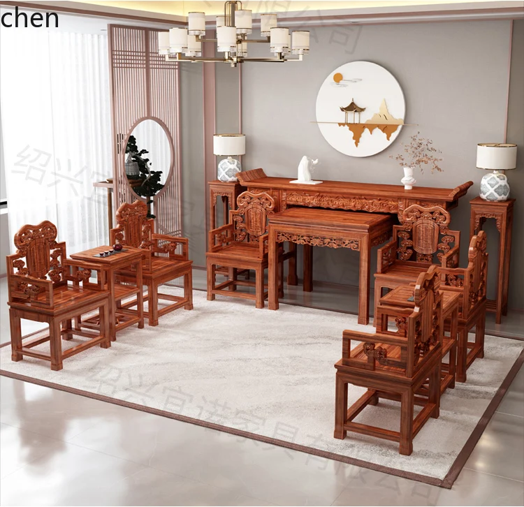 

HXL six-piece solid wood bar case table hall furniture antique eight immortals table bar case table upturned head