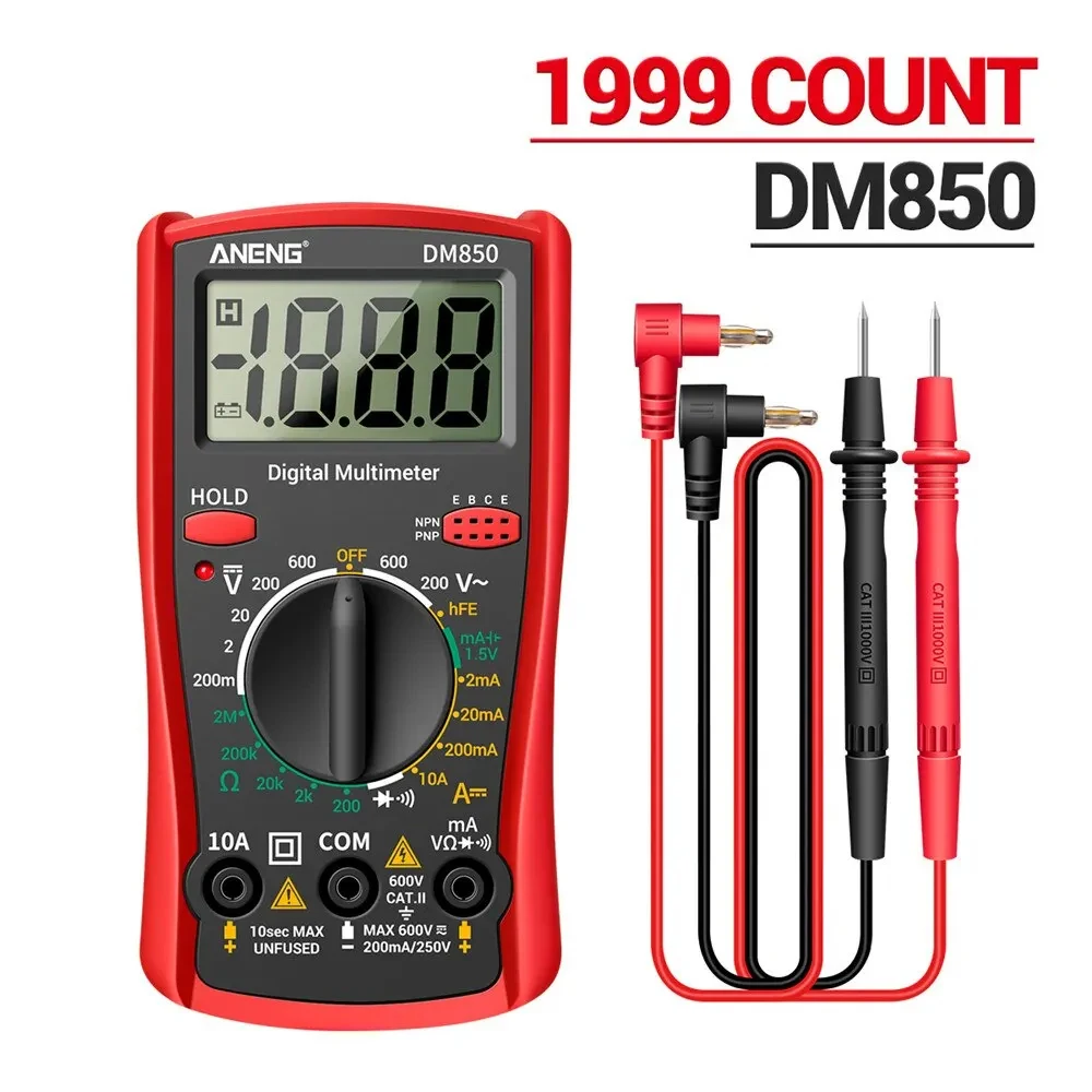 ANENG DM850 Digital Multimeter AC/DC Votage Tester Current Ohm Ammeter Detector Tools 1999 Counts