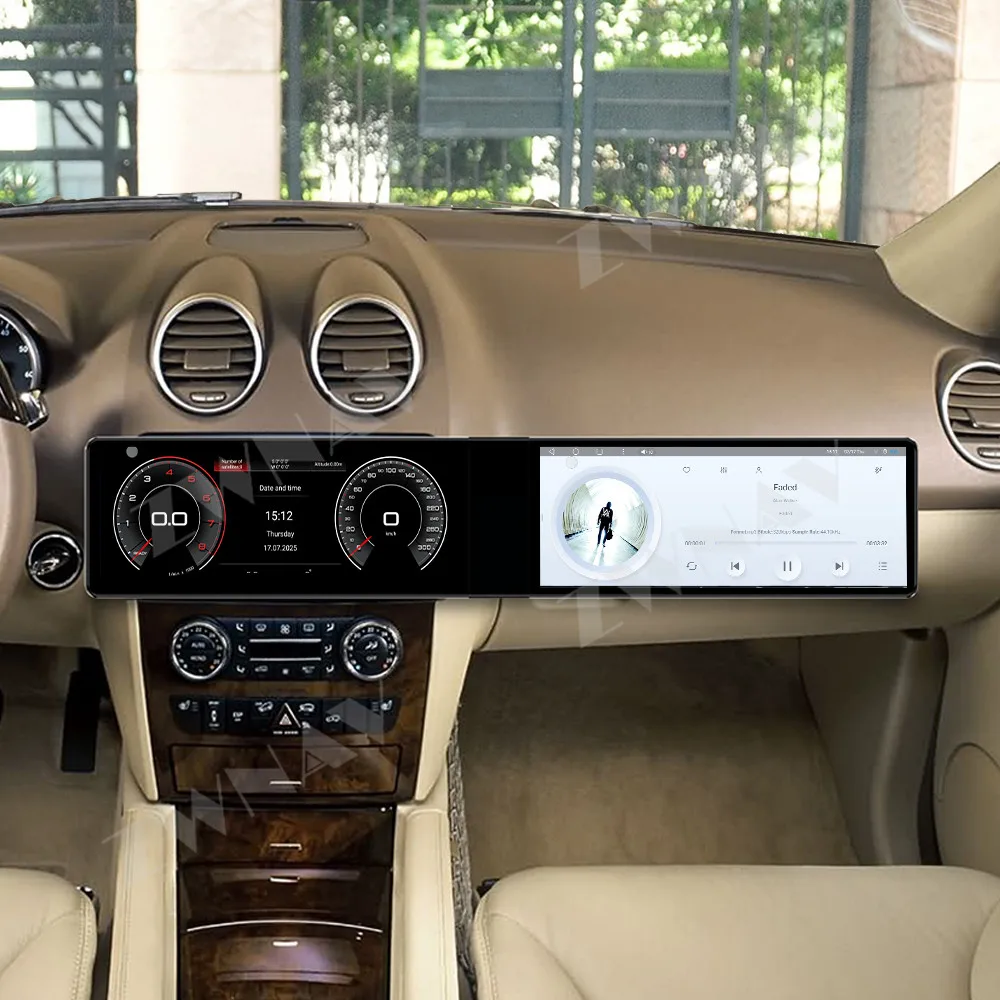 Android 13 para Mercedes-Benz ML1998-2005 Tela Multimídia Dupla de 12,3 Polegadas com GPS Automotivo e Acessórios Internos