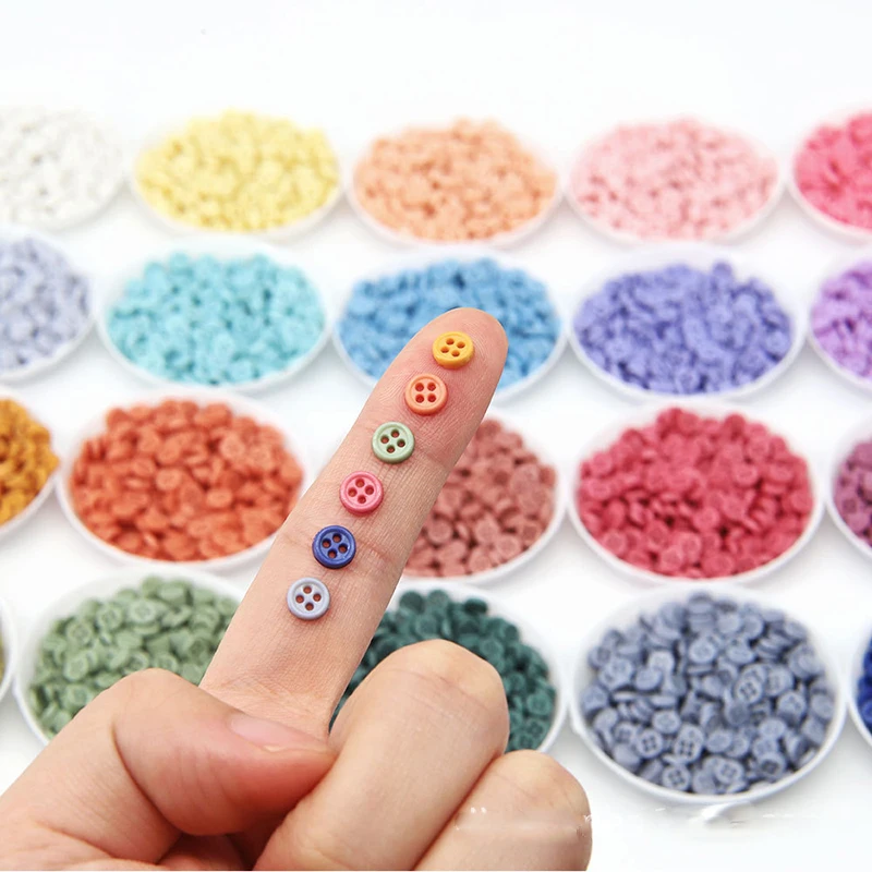 6mm Mini Buttons Colorful 4 Holes Doll Clothes Button for DIY Crafts Card Making Scrapbooking Wedding Garment Sewing Accessories