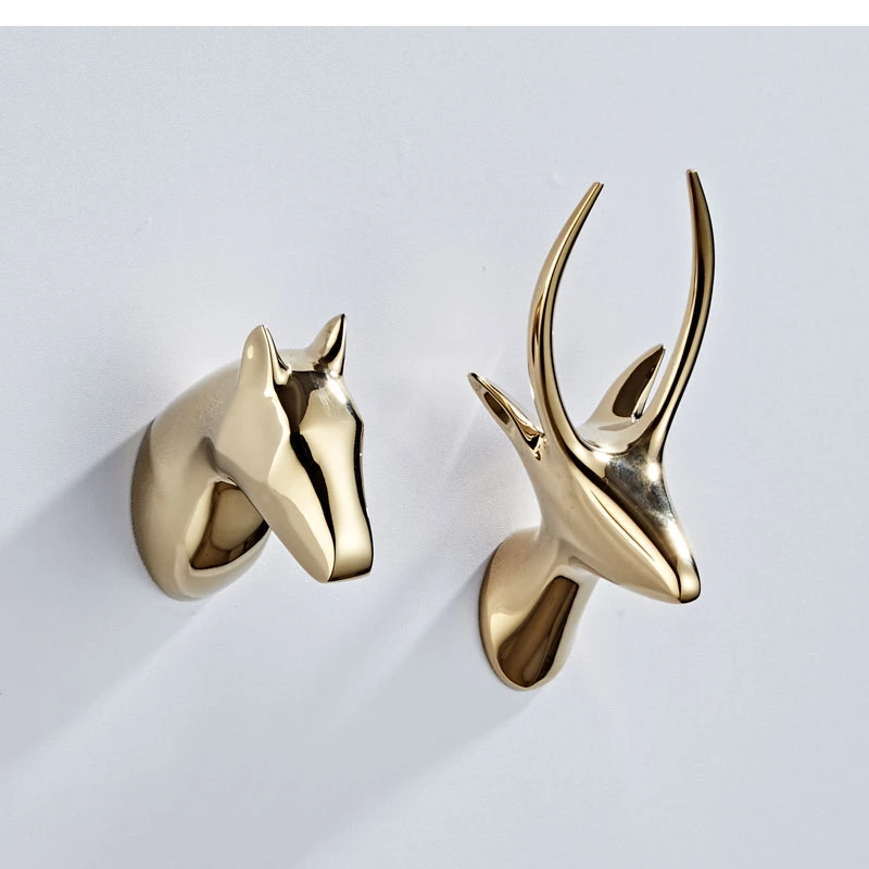 

Nordic Art Luxury Zinc Alloy Deer Small Hook Porch Home Bedroom Bathroom Kitchen Golden Animal Coat Towel Ornament