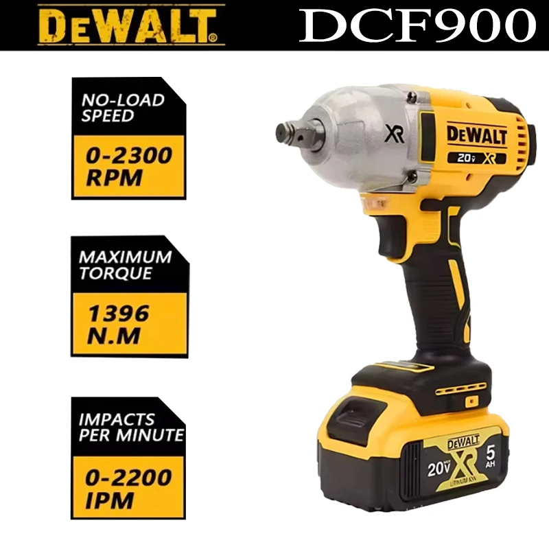

DEWALT Original DCF900 1/2In Brushless Cordless High Torque Impact Wrench Anvil 20V Power Tools，for DEWALT battery