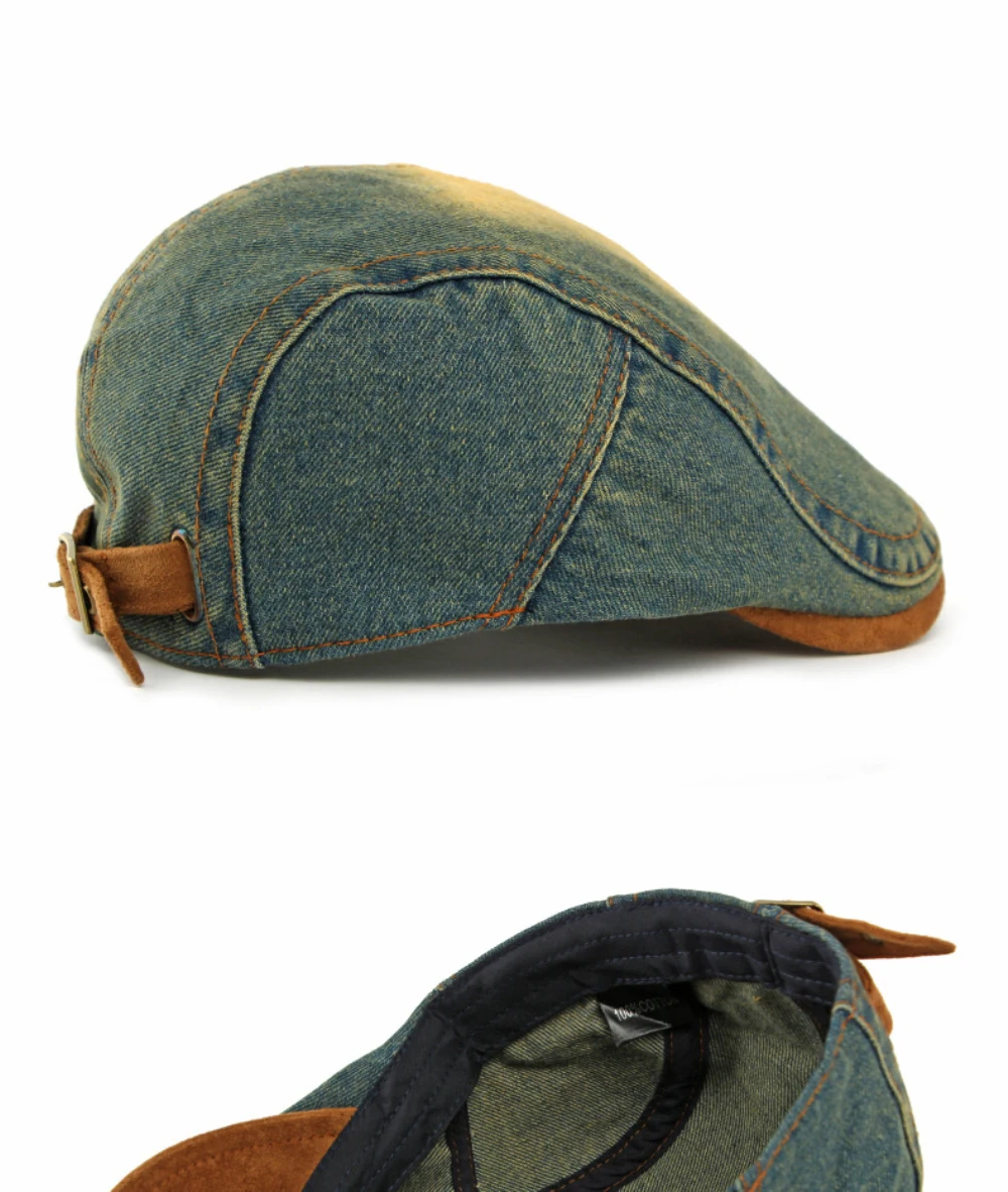 HT5042 Baskenmützen für Männer und Frauen Vintage Künstler Maler Baskenmütze Neue Frühling Sommer Herbst Ivy Flachmütze Herren Damen Denim Baskenmütze – Detail 13