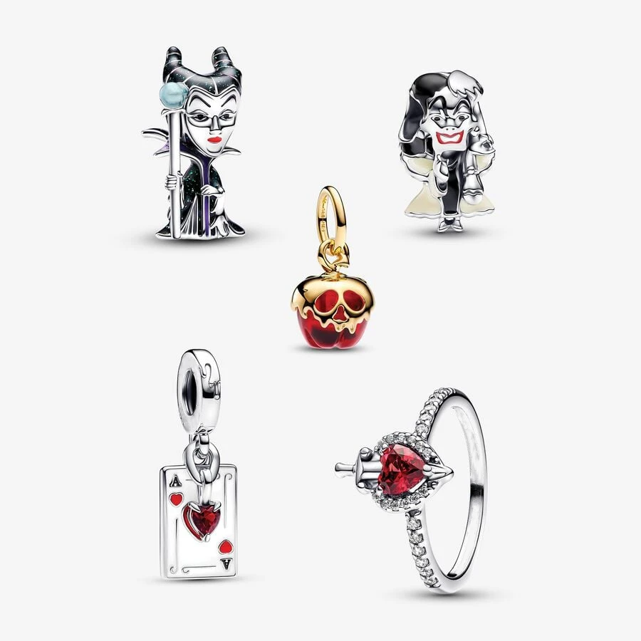 New Jewelry Disney Villians Full Collection Set Cruella De Vil Maleficent Charm Fit Pandora Original Bracelet