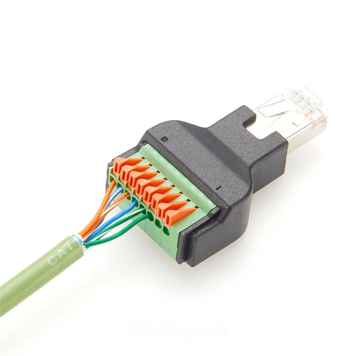 Superdeal*GO RJ45 Adapter Terminal Connector,8-Pin Solderless Terminal Adapter for LED Lighting Wiring,Low-Voltage Control Syst
