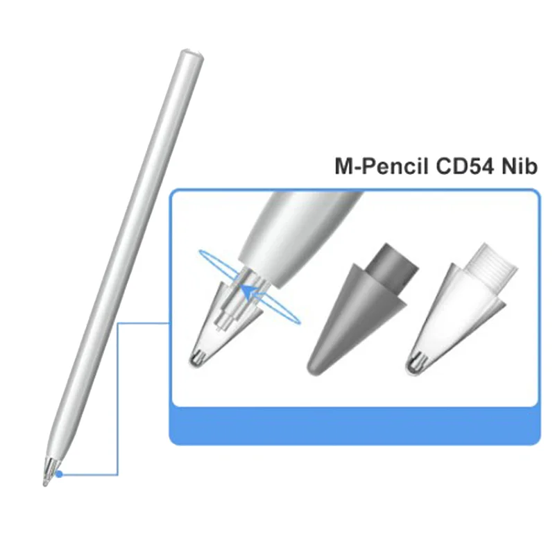 Embouts de crayon remplaçables pour Huawei M-Pays l 2Nd, pointe de stylo tactile M-Pays l 2 génération, pointe de crayon NIB CD54, gris