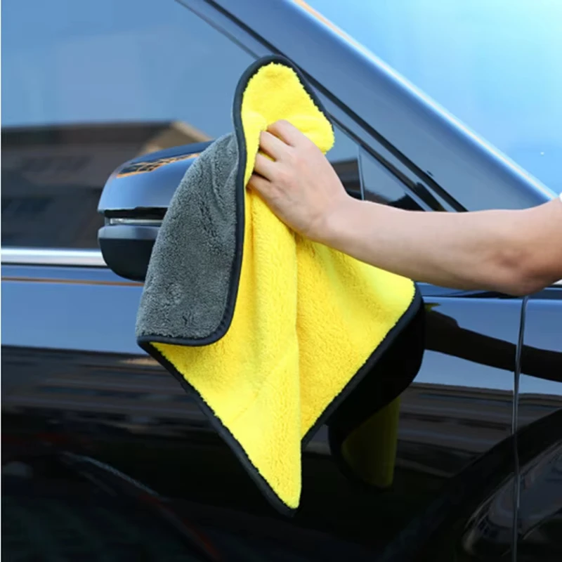 Auto-Waschtuch Mikrofaser-Reinigungstuch Hochabsorbierendes Trockentuch für Fenster und Spiegel Wischtücher Autopflege Motorrad-Waschtuch – Detail 3