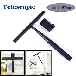 Stretchable Shower Squeegee for Glass Door Wiper Scraper Cleaner with Long Holder Bathroom Mirror Wiper Scraper Glass Cleaning