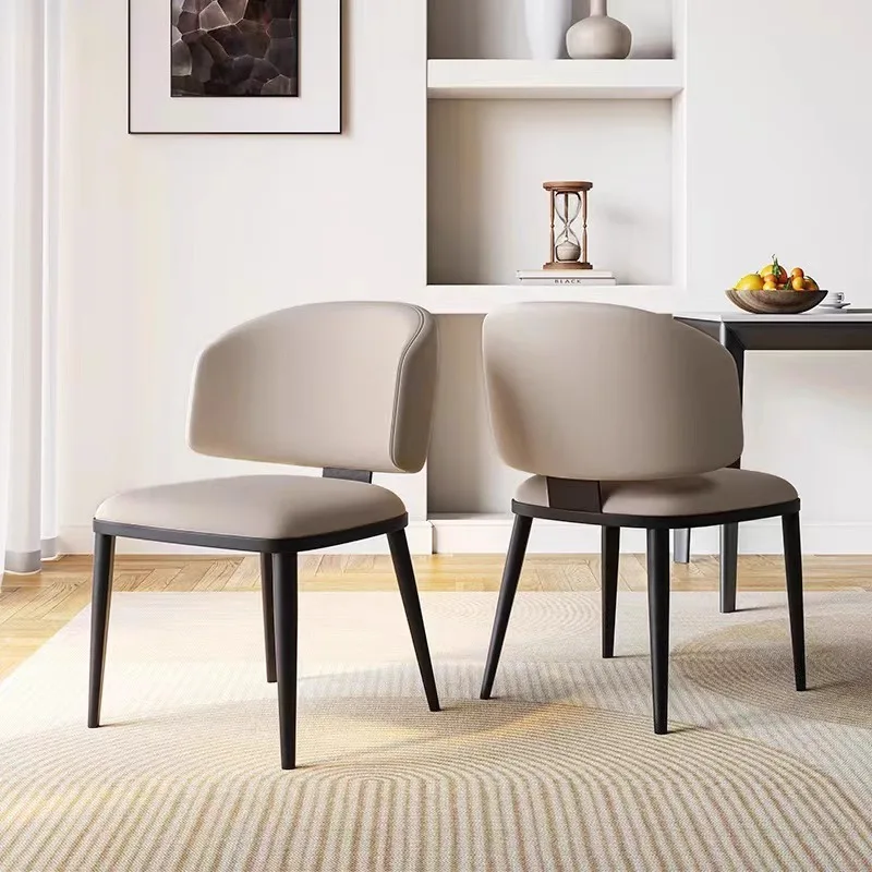 Dining Chair Italian Style Light Luxury Backrest Chair Modern Restaurant Minimalist Home Dining Table and Chair Soft Pack Stool