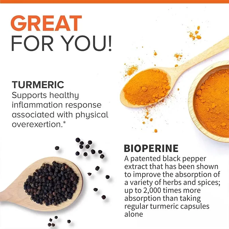 Turmeric Curcumin - Helps Relieve Muscle and Joint Pain, Antioxidant, Supports Immune, Heart, Brain, Skin, Digestive Health