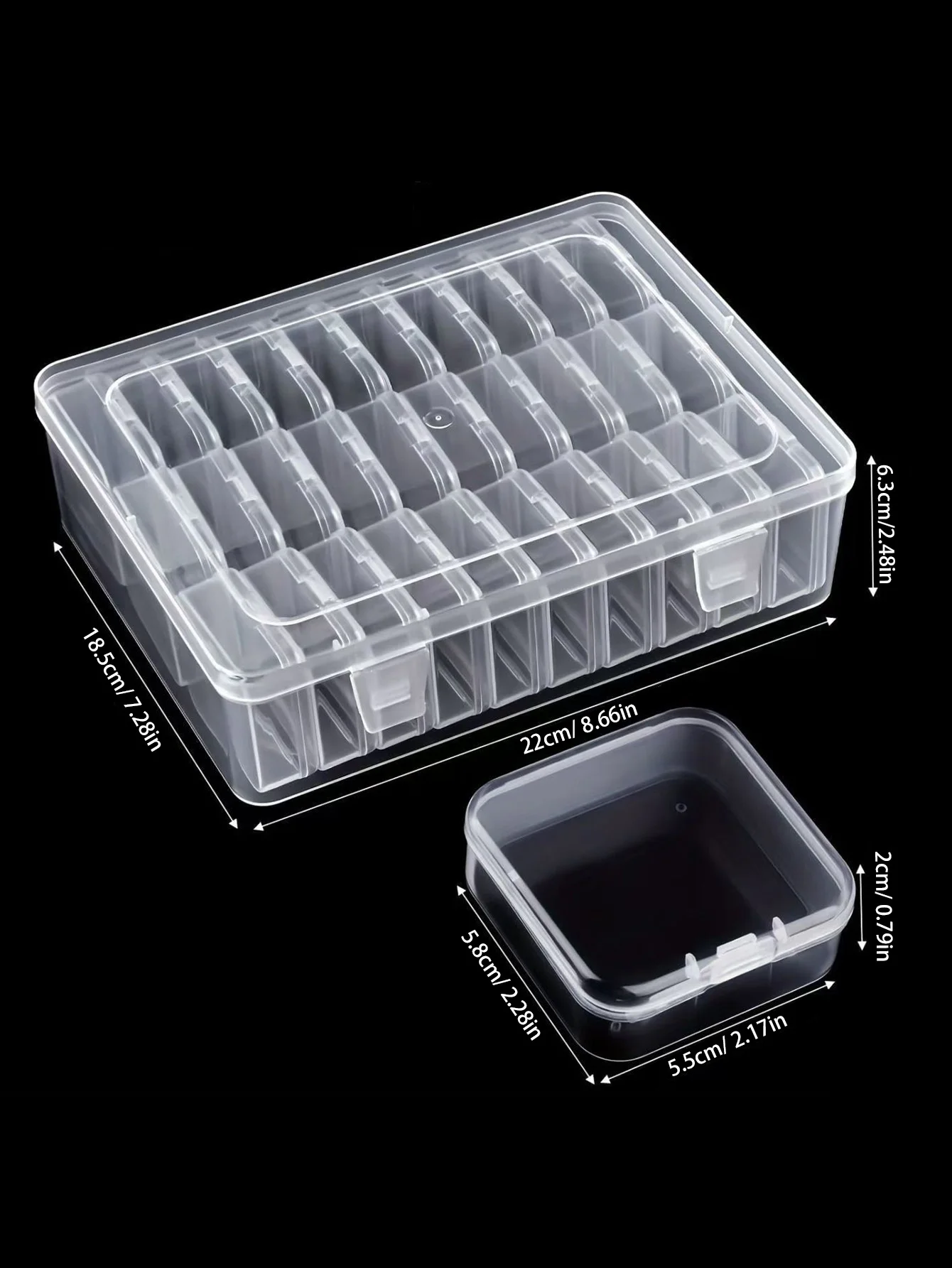 30pcs Transparent Plastic Storage Box Mini Grid Set