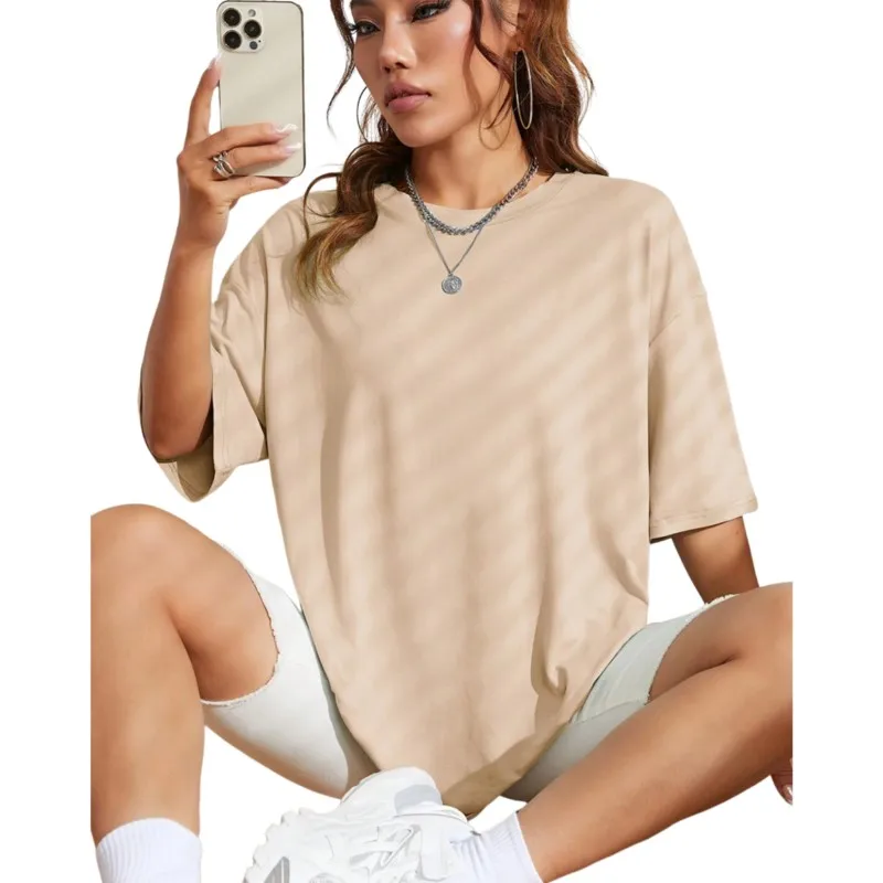 21 kleuren effen kleur zomer 100% katoen dames T-shirt sport veelkleurige T-shirts losse casual korte mouw unisex mode tops - afbeelding 2