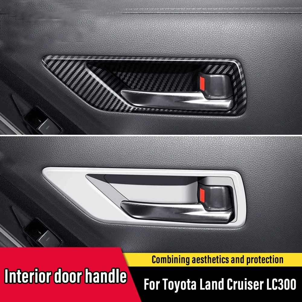For Toyota Land Cruiser LC300 2021 2022 2023 Car Inner Door Handle Cover Panel Protect Interior Accessories Styling Stickers
