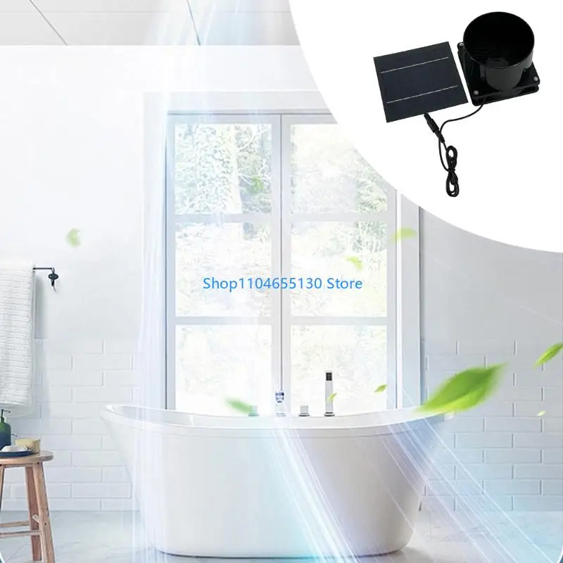 Sistema ventilación solar 5W para enfriamiento eficiente en casas mascotas y invernaderos