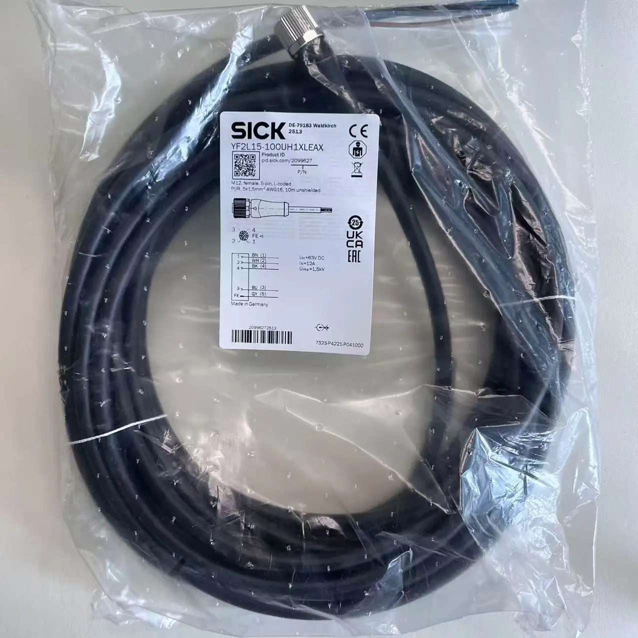 

sick brand original part no. 2099627 YF2L15-100UH1XLEAX Sensor/actuator cable CONNECTORS AND CABLES new in stock