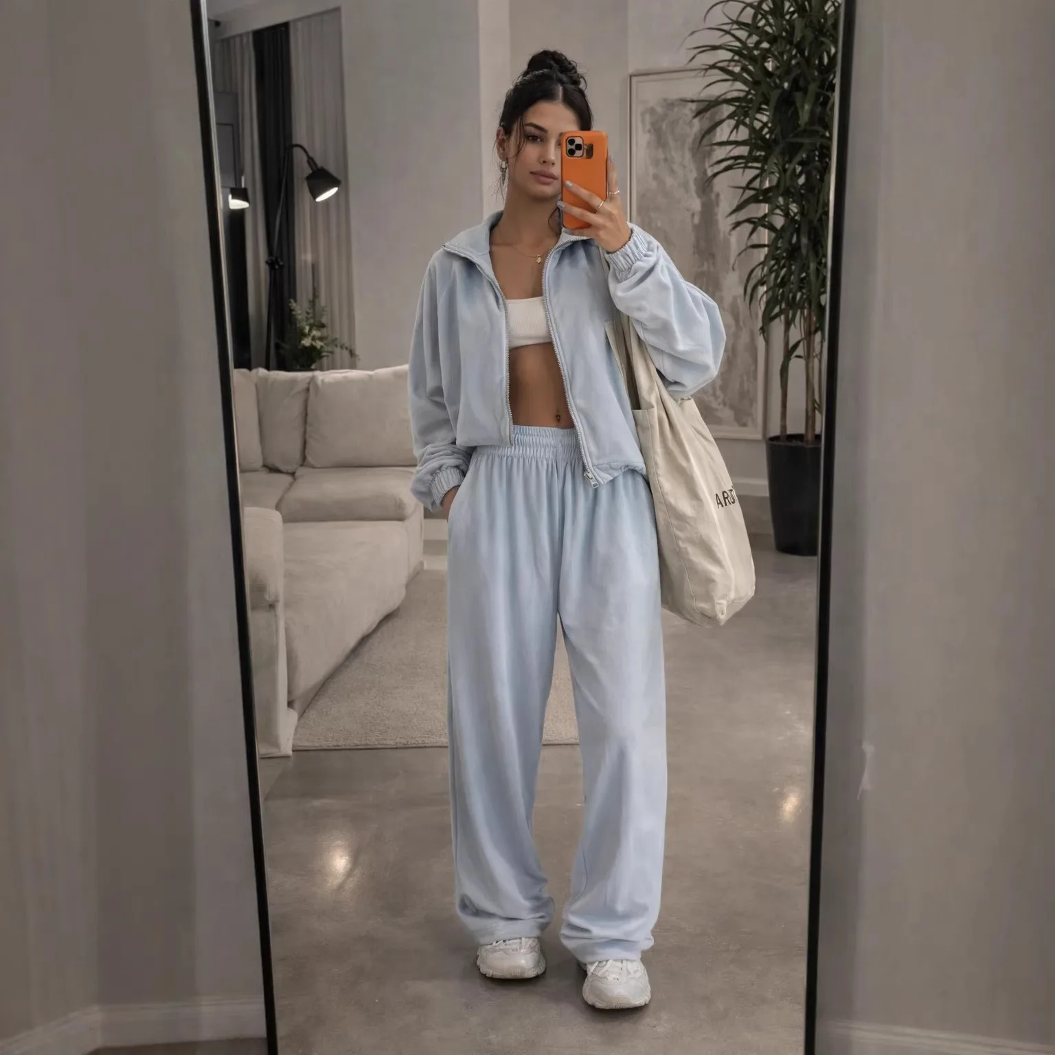 Casual Zipper Set with Full Length Edgy Street Long Sleeve Cardigan and Patchwork Pants Women Sets Spring Summer Autumn Winter
