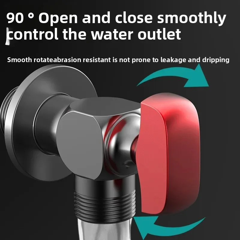 All Copper Thicken Angle Valve Ball Core Hot and Cold Triangle Switch G1/2 4 Points Water Heater Toilet Large Flow Ball