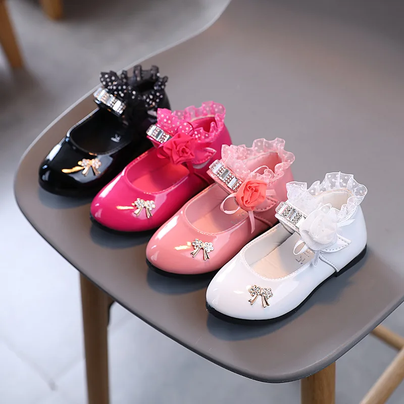 

Girl Shoe 2024 Spring Autumn Fashion New Leather Shoe Breathable Princess Shoe Girl Non Slip Kid Shoes Dance Performance Shoes