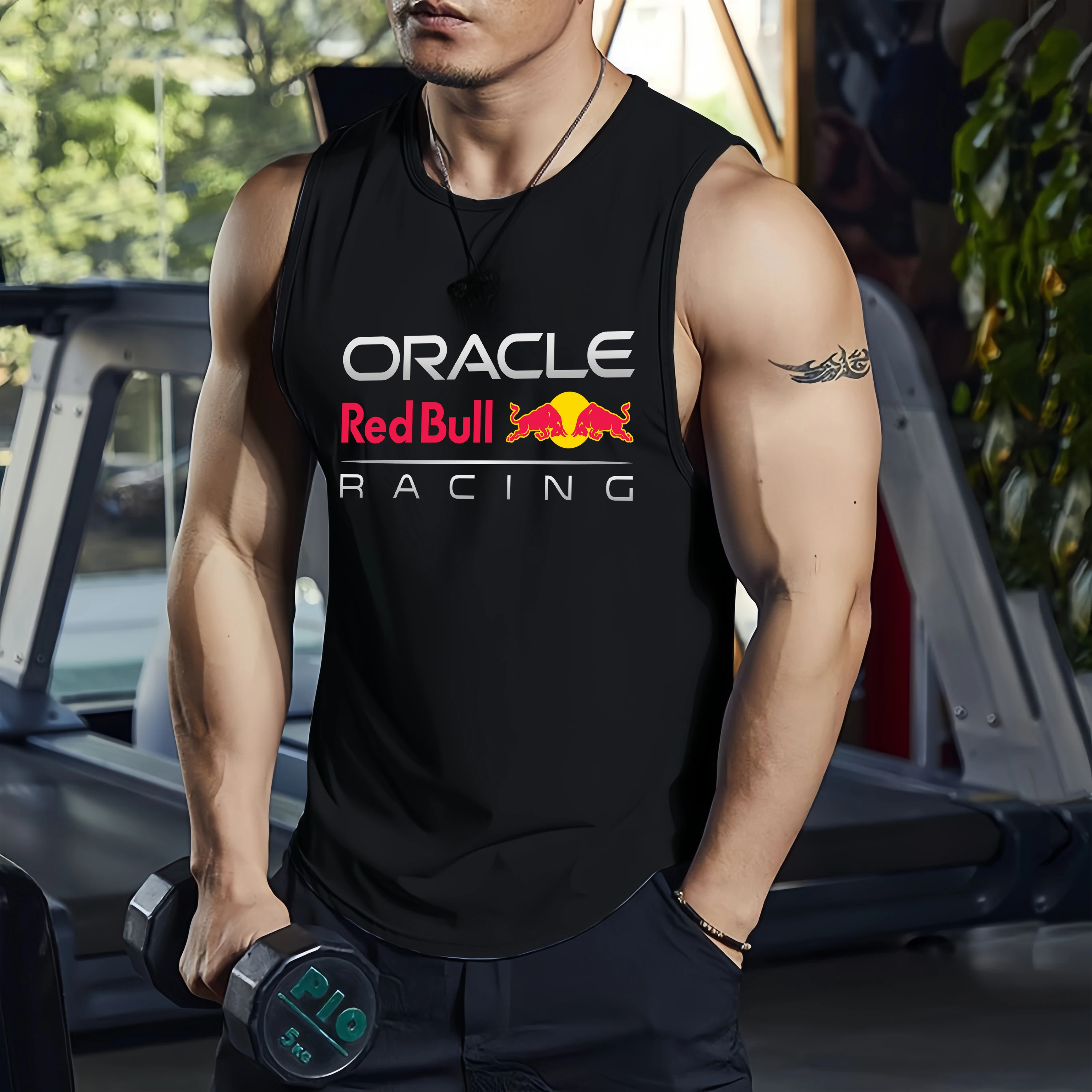 Hot Selling Red Bull Racing Logo Vest Men'S Fitness Sleeveless Top Breathable Quick Drying Muscle Vest Outdoor Jogging Vest
