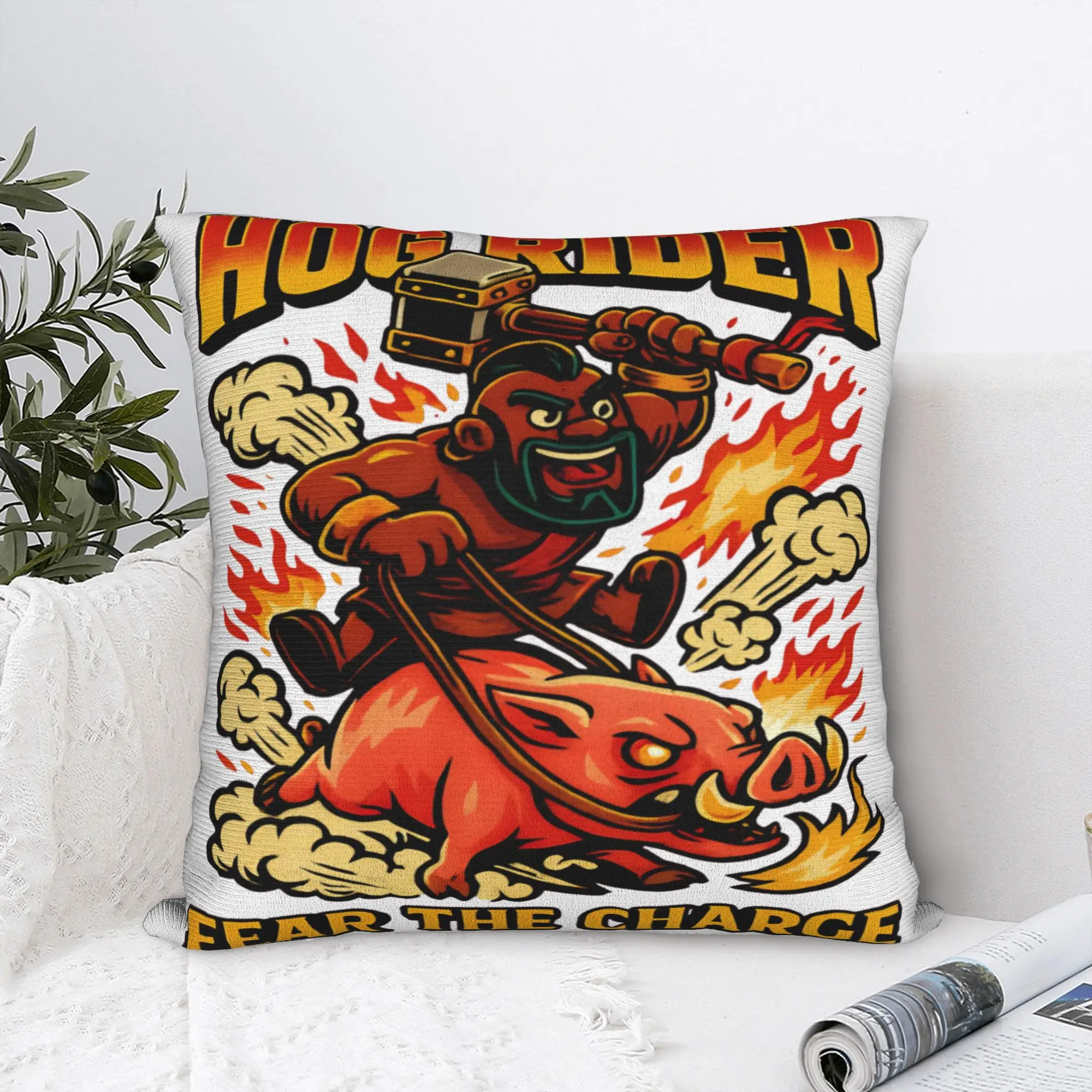 Hog Rider   Pillowcases  Morden Pillow Case For Sofa Bedroom Home Decor Soft Pillow Cover