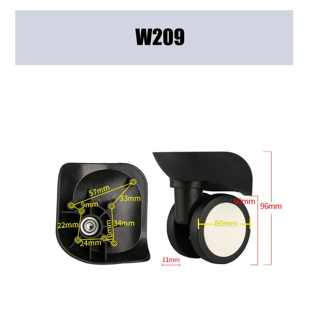 W209 Universal Wheel Replacement Suitcase Rotating Convenient Durable Silent Smooth Shock Absorbing Accessories Caster Wheels