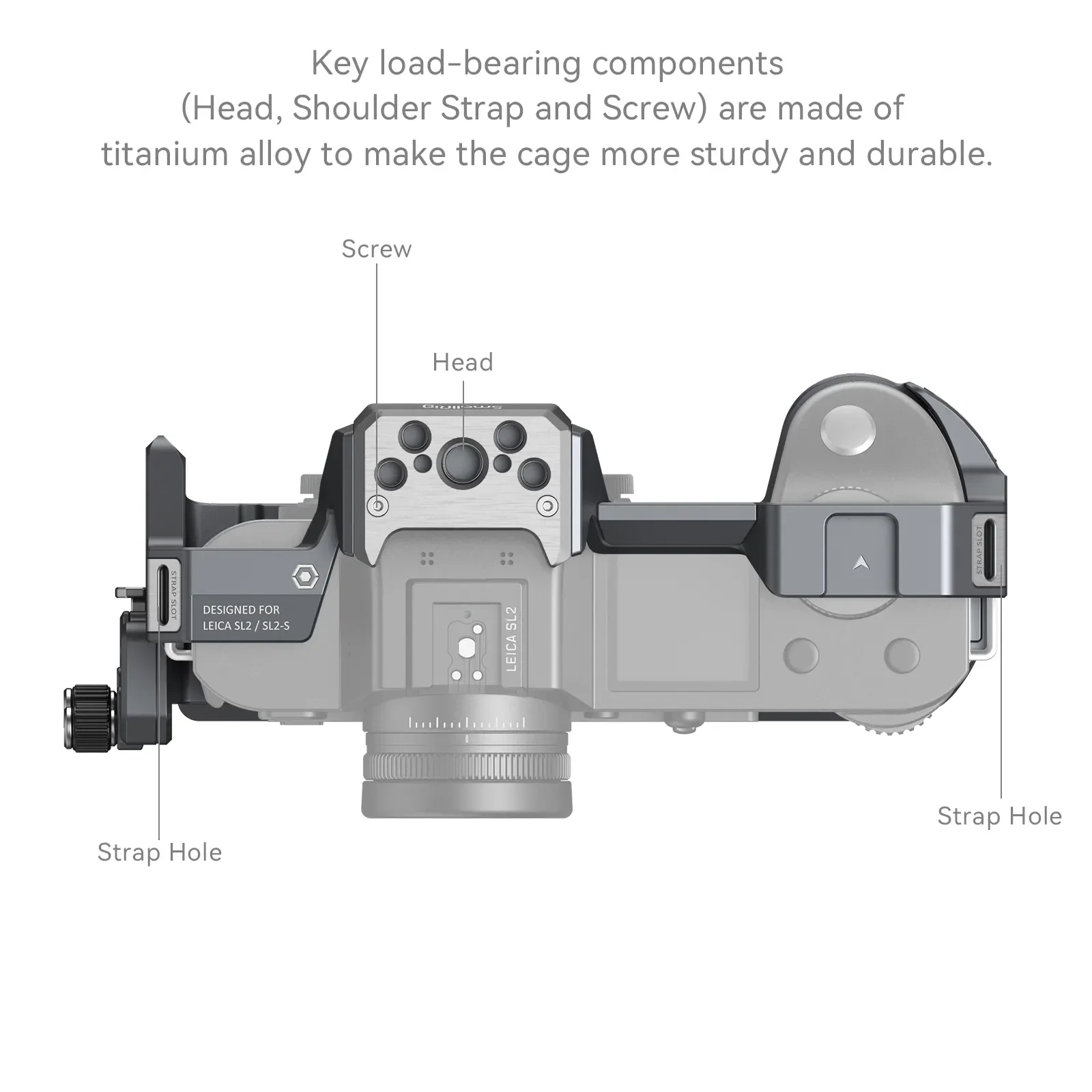 Smallrig-jaula de cámara de aleación de aluminio para Leica SL2 / SL2-S SL3, soporte de zapata fría, Arca-Swiss, placa de liberación rápida, 4510, 4162