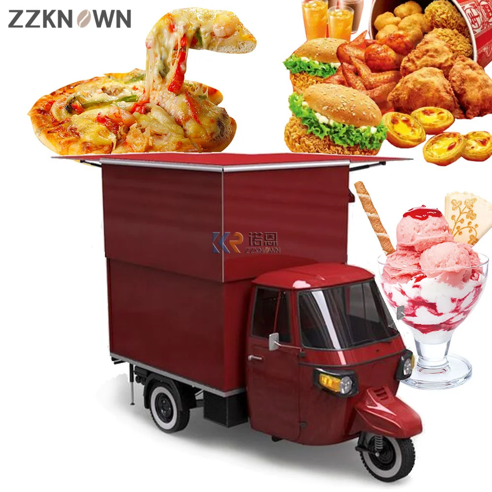 Electric Tricycle 3 Wheels Piaggio Ape For BBQ Ice Cream Hot Dog Tricycle Food Cart