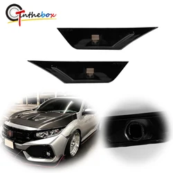 2pcs Car Front Bumper Side Marker Light Fender Flare Light Cover Housings For Honda Civic 2016-up 10th Gen, No Bulb / Socket