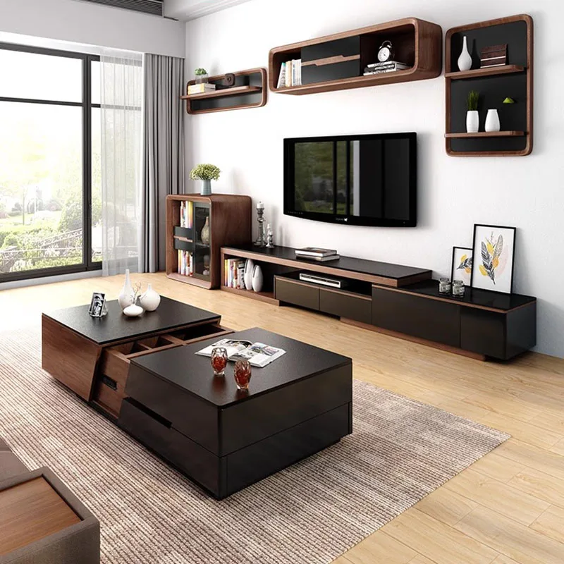 Living Room Entertainment Tv Stands Cabinet Wood Shelves Flat Screen Pedestal Shelf TV Stands Floor Mouble Tv De Salon Furniture