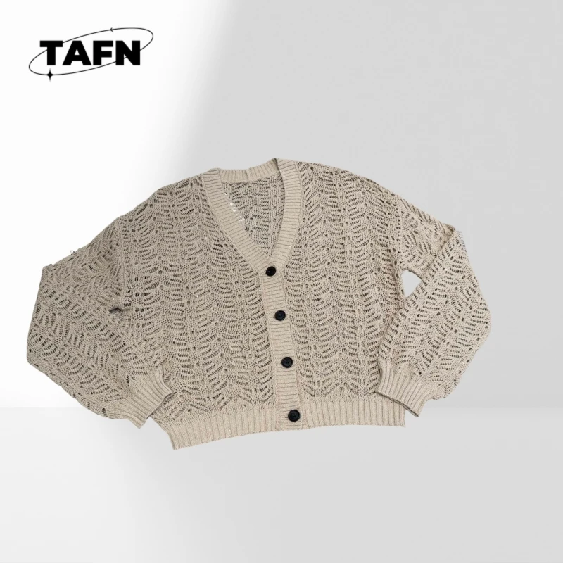 素敵なカーディガン ハイストリート シンプルで優雅なレディース プレミアム ヴィンテージ カシミア カーディガン – 柔らかくスタイリッシュ 2025 AF2445