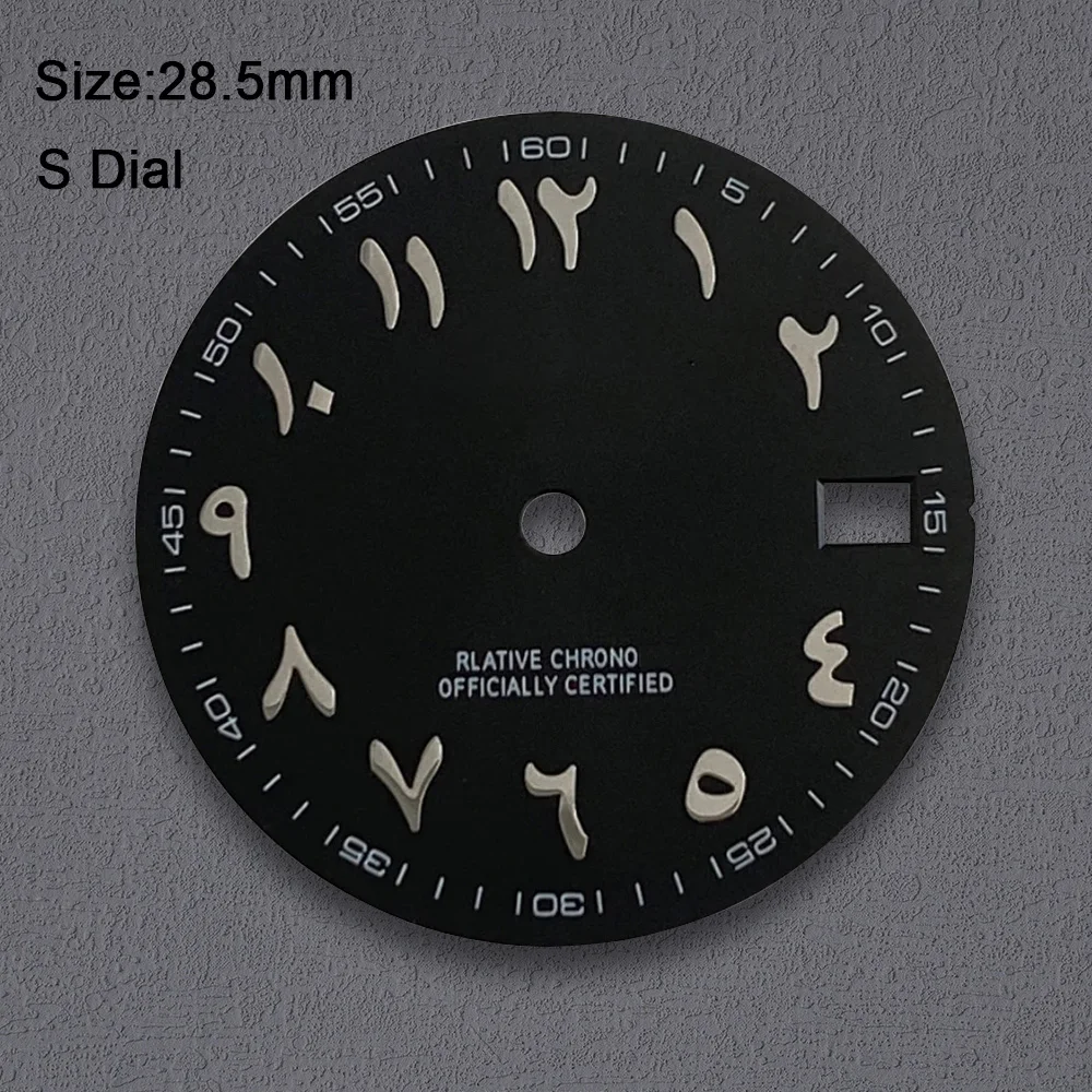 Nh35 Dial S Logo 28.5mm Arabic numeral Dial Suitable For NH35 NH36 Movements Watch Accessories Repair Tool