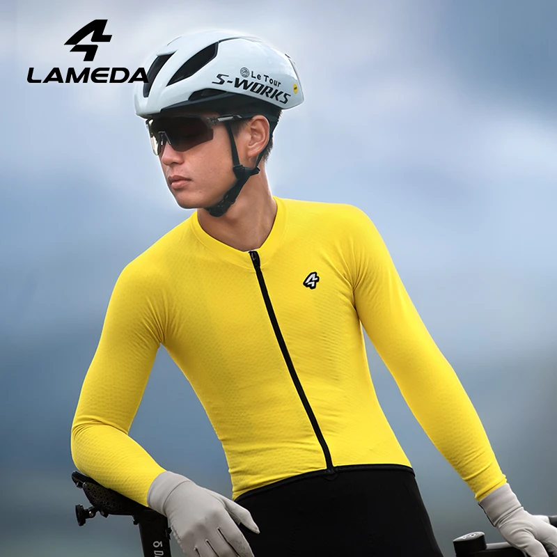 

LAMEDA Winter Cycling Clothing for Men Thermal Bike Jersey Long Sleeve Shirt Windproof Quick Dry Road Mountain Bicycle Clothing