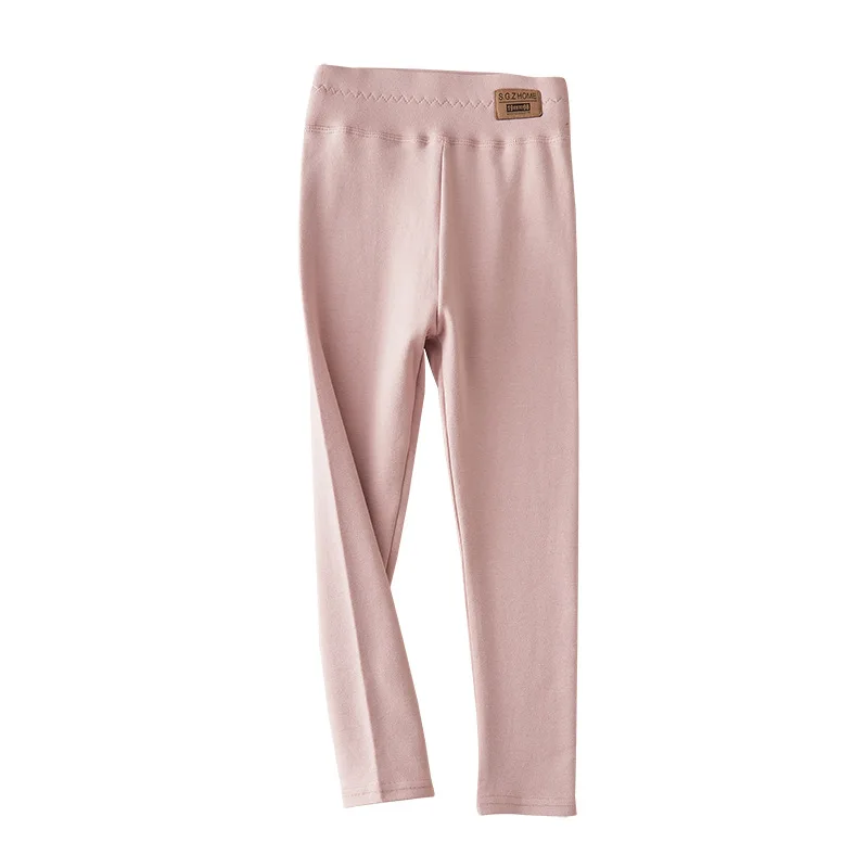 2025 الفتيات عالية الخصر سراويل قطنية لينة بسط الاطفال الجوارب طفل السراويل بلون تنفس ملابس خارجية سراويل طويلة #5