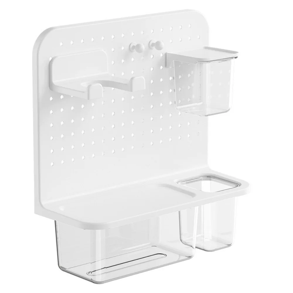 

Plastic Hair Dryer Rack Wall Mounted Punch Free Key Tissue Holder Space Saving Large Capacity Wash Face Tissue Box Entrance