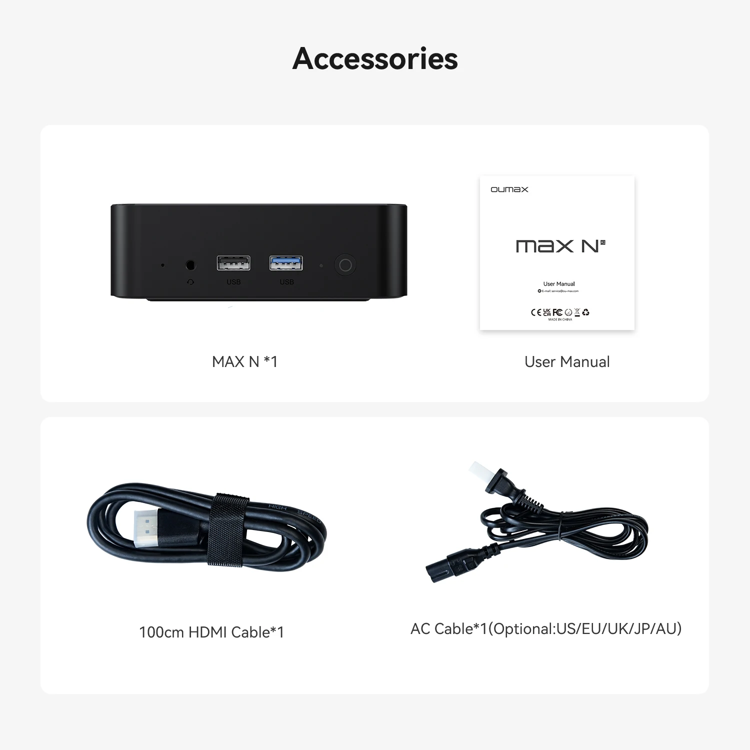 كمبيوتر ألعاب OUMAX MAX Intel Twin Lake N150 MINI PC DDR4 16GB 500GB SSD 1000M LAN WIFI5 BT5.0 Destop MINI PC