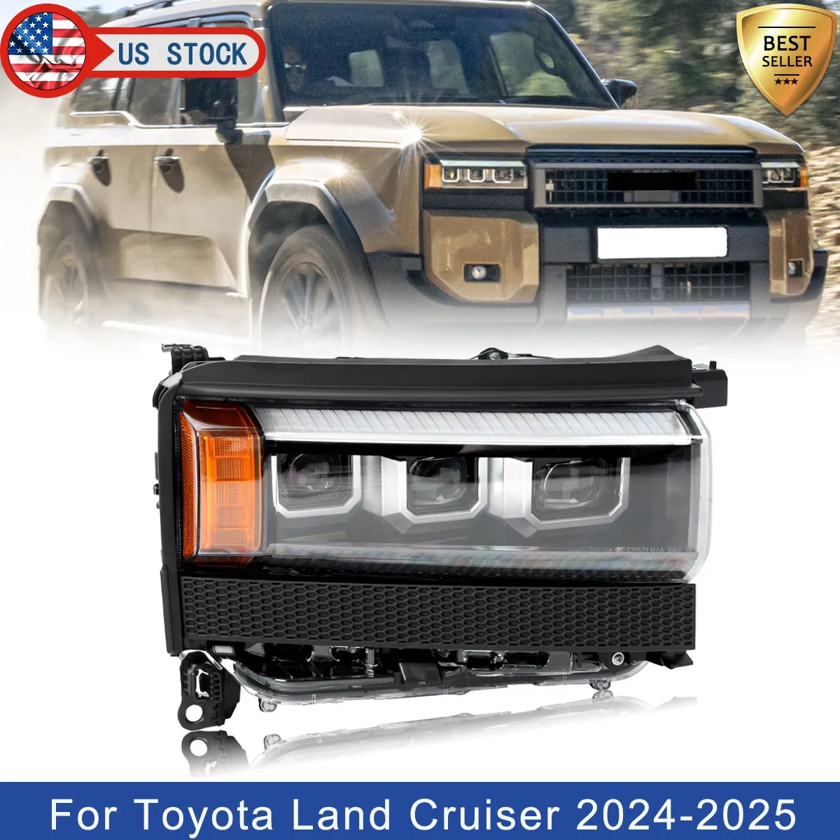 

Передняя правая фара для Toyota Land Cruiser Sport 4-дверный 2024-2025, сигнальная лампа, пассажирская светодиодная фара в сборе 81145-60S60