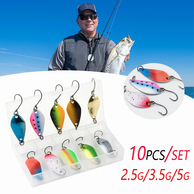 10 teile/satz Dual-Color Köder Kit für Asiatische Fische 2,5g/3,5g/5g Metall Löffel harter Köder mit Haken für Topmouth Culter, Hämiculter – Detail 1
