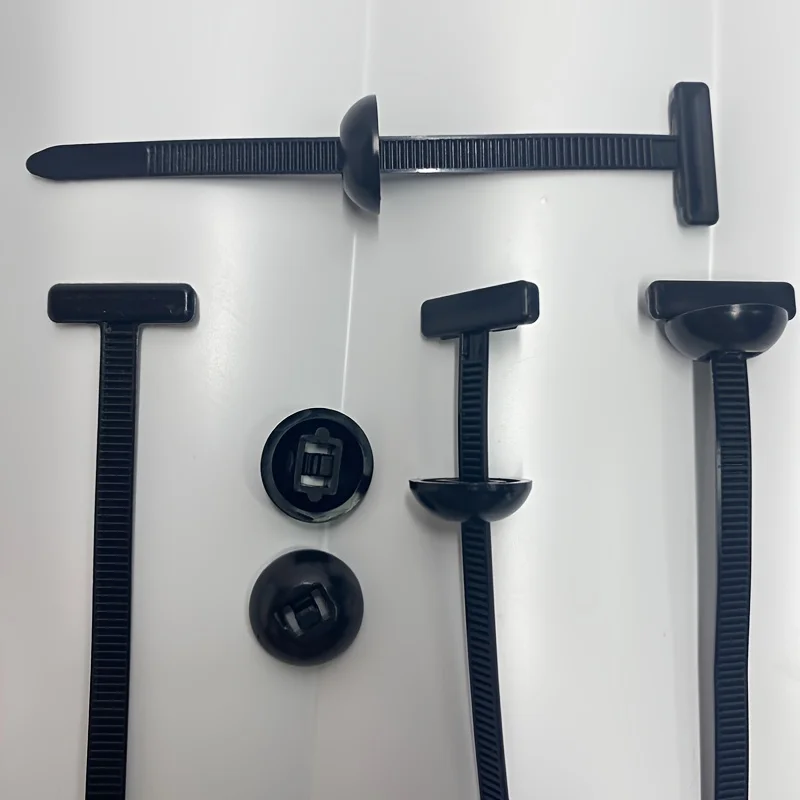 100pcs Heavy-Duty Self-Locking Nylon Cable Ties with Black Plastic Zipper Pulls - High-Strength UV-Resistant Fasteners
