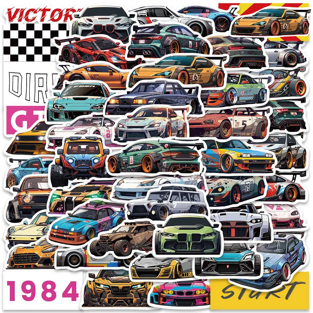 10/30/50pcs Cool Japan JDM Retrofit Racing Car Anime Graffiti Stickers Decal Skateboard Laptop Car Motorcycle Waterproof Sticker