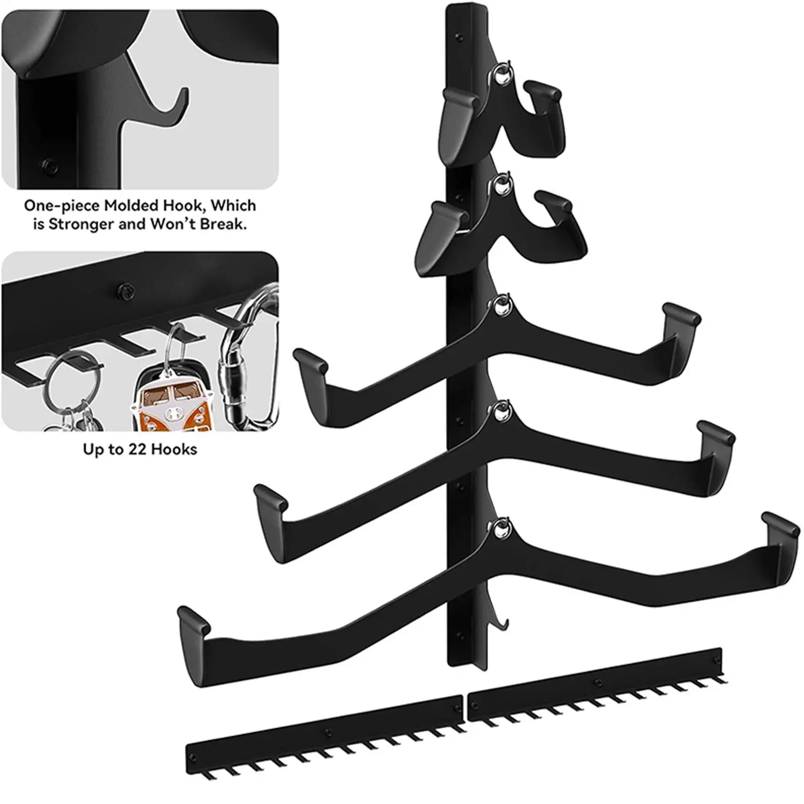 Pull Down Bar Storage Rack 5-Piece Space-Saving Wall Holder Home Cable Attachment Storage Rack for Resistance Bands Jump Ropes