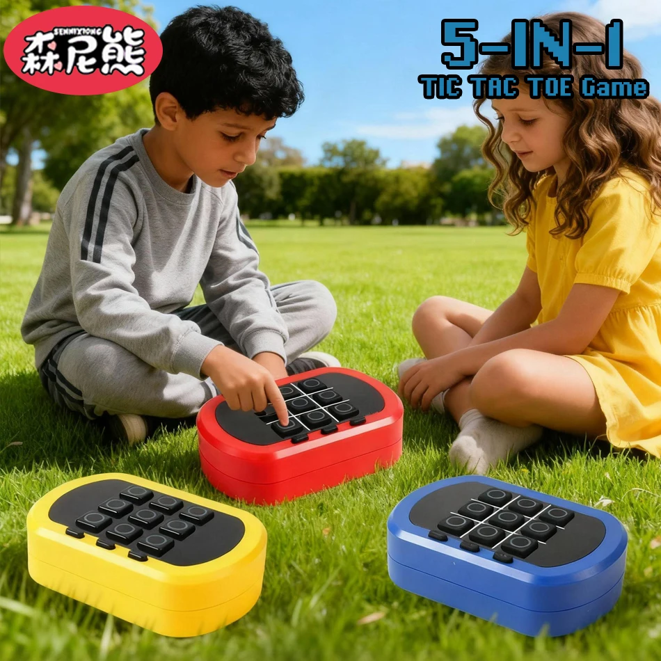 

SENNIXIONG 5IN1 Tic Tac Toe электронная шахматная доска-головоломка игровая консоль для мозга интерактивная вечеринка забавная игрушка для детей праздничный подарок