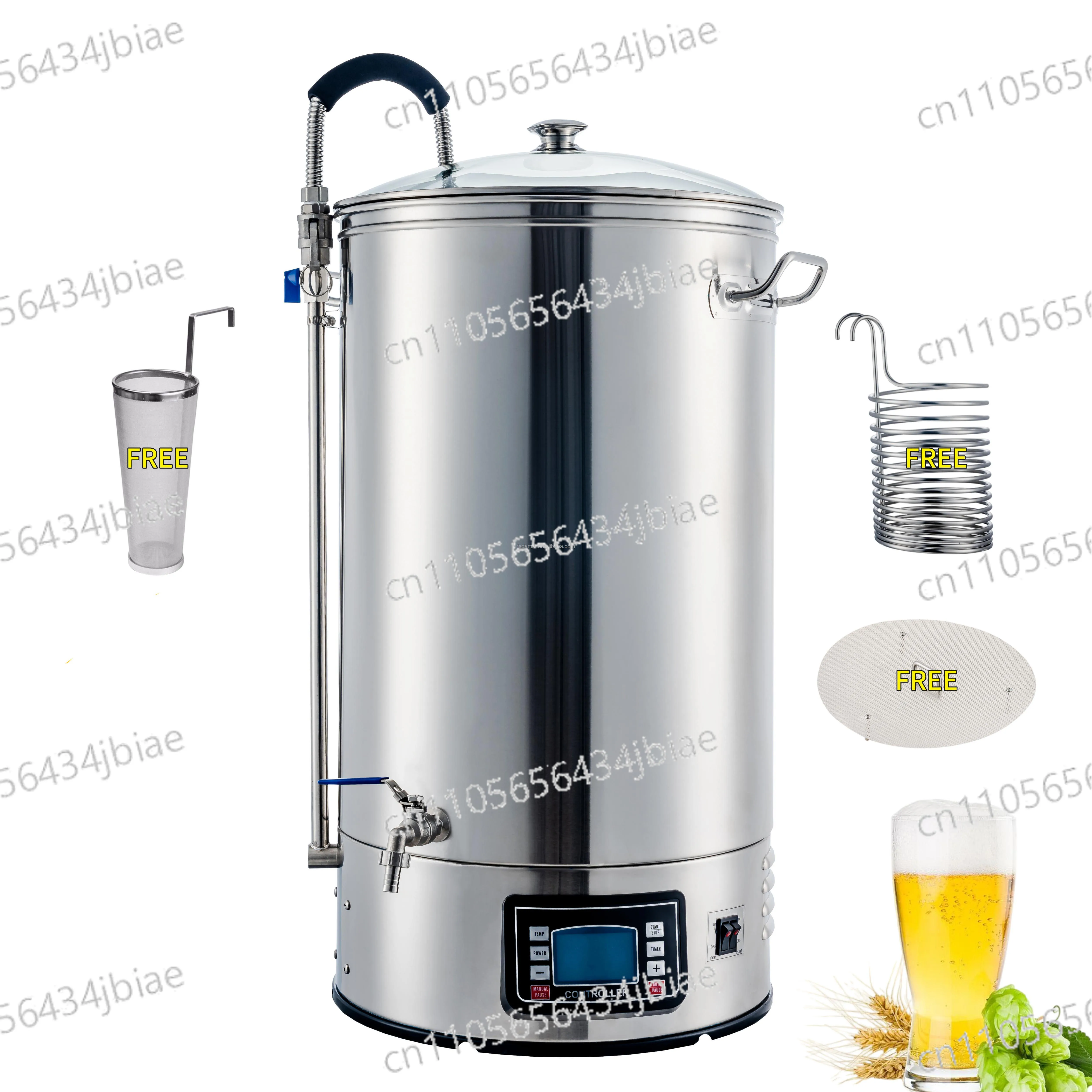 All-in-One 30-70 Liter Home Brew System Electric Craft Beer Maker with Mash Tun for Brewing Similar to Guten Capacity 50L