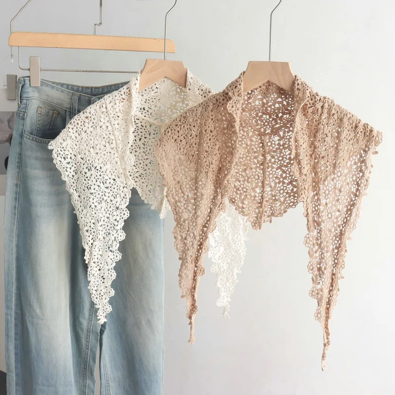 

New Style Hollow Flower Fart Curtain Women's Bandage Dress Layered Silk Scarf Irregular Retro Easy Matching Thin Slimming Skirt