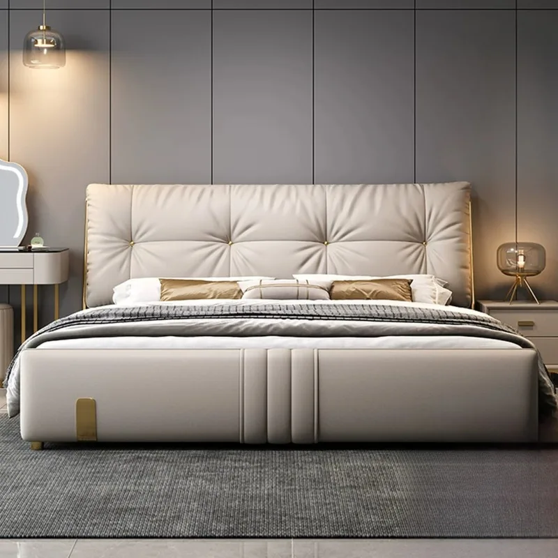 Bedside Table Fancy Bed 180x200cm Lounge Master Sleeping European Bed Luxury Upholstery Muebles Para Dormitorio Furnitures