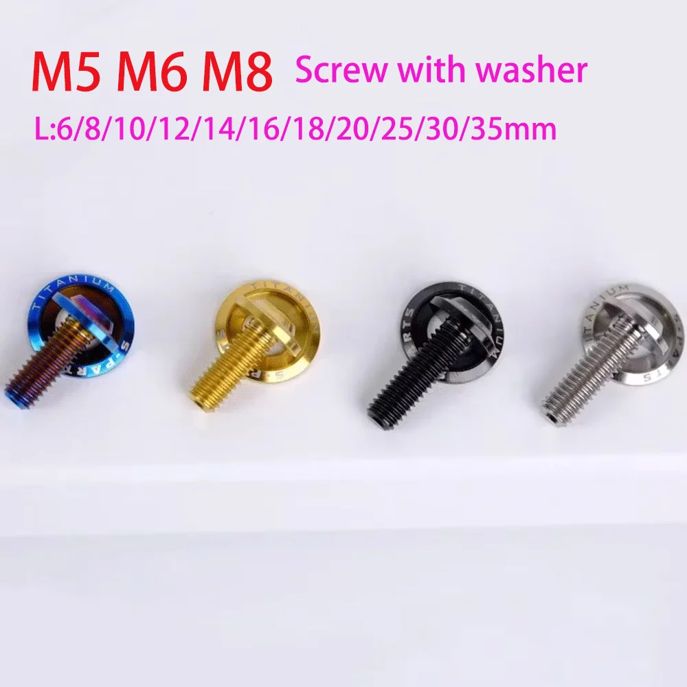 M4/M5/M6/M8 + Washer GR5 Titanium Alloy Mushroom Head Bolt for Locomotive Modification