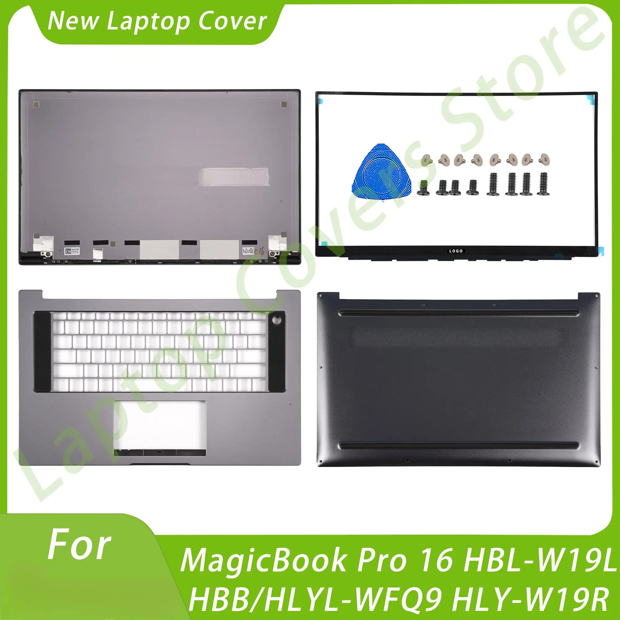 Back Cover For MagicBook Pro 16 HBL-W19/W29 HBB/HLYL-WFQ9 HLY-W19R HYLR-WFQ9 Front Bezel Palmrest Bottom Laptop Part Replace