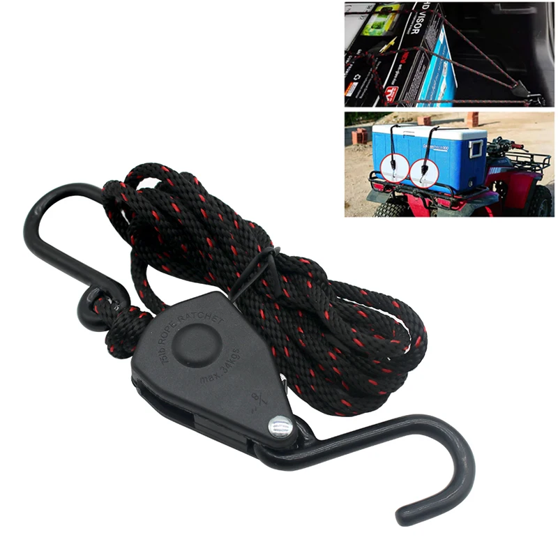 1 Set Pulley Ratchets Adjustable Rope Fastener Hangers Tensioner Fixed Buckle Lights Lifting Awning Wind Rope Camping Tool